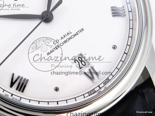 0325 ZipUp De Ville Date SS MKF 1:1 Best Edition White Dial Roman Marker on Black Leather Strap A 7741